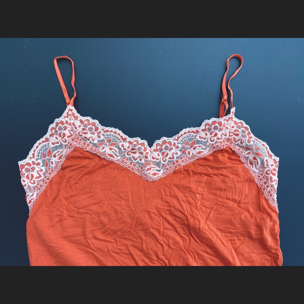Lace trim Orange camisole NY&Co intimates womens large